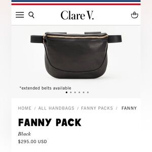 🖤 Clare V. Black Fanny Pack
